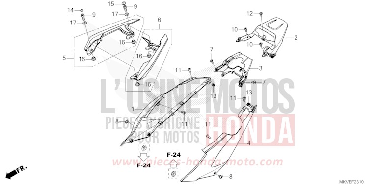 REAR COWL/REAR GRIP for Forza 750 MAT WARM ASH METALLIC (YR386) from 2025